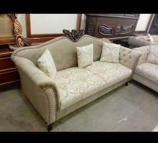 Classic Carved Velvet 3-Seater Sofa