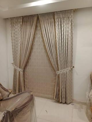 Luxury Damask Curtain Set