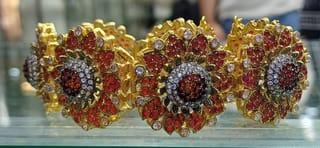 Floral Ruby Stone Bracelet