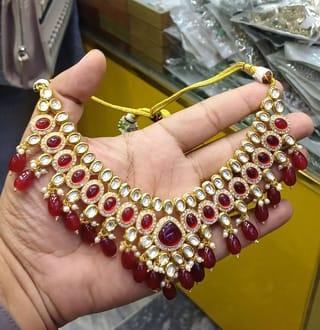 Traditional Red Kundan Necklace