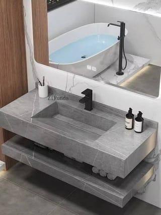 Modern Grey Stone Vanity