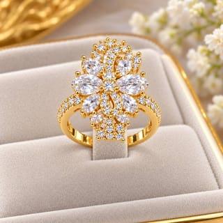 Crystal Cluster Statement Ring