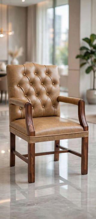 Tufted Leather Upholstered Armchair