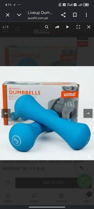 Liveup 3KG Neoprene Dumbbells Pair