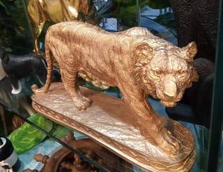 Gold Stalking Tiger Statue