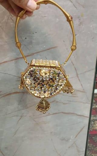 Embellished Ethnic Metal Clutch
