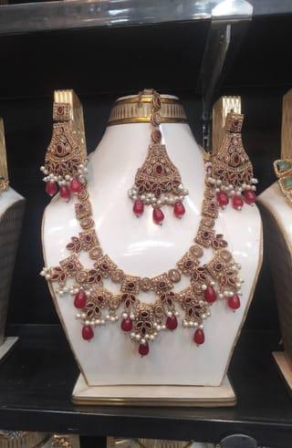 Bridal Red Stone Jewelry Set