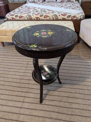 Floral Inlay Accent Table