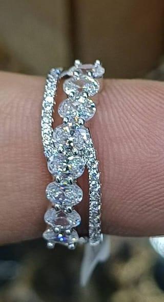 Silver Oval Zircon Ring