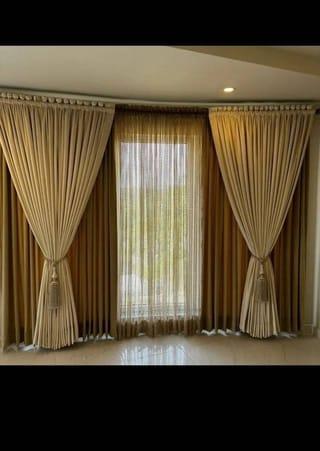 Luxury Velvet Triple Curtain Set