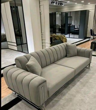 Modern Grey Velvet Sofa