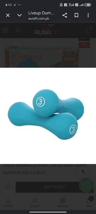 Liveup 3kg Neoprene Dumbbell Pair