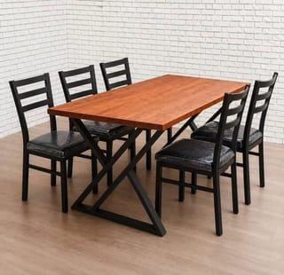 Industrial X-Frame Dining Set