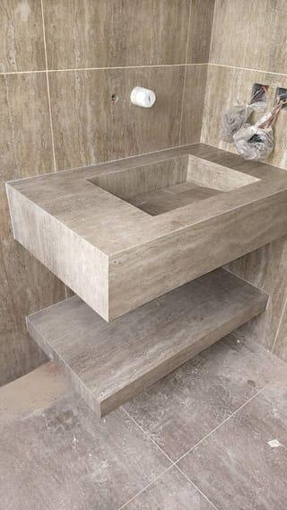 Modern Wall-Mounted Stone Vanity