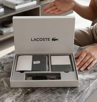 Lacoste Leather Wallet Set Of 3