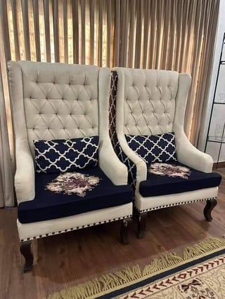 Modern Floral Wingback Chairs