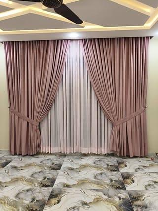 Modern Pink Fabric Drapes