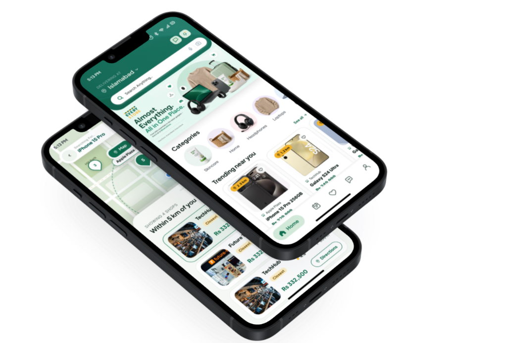 School supplies search on EveryStore app